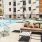 pool with modern stonework and reclining seats